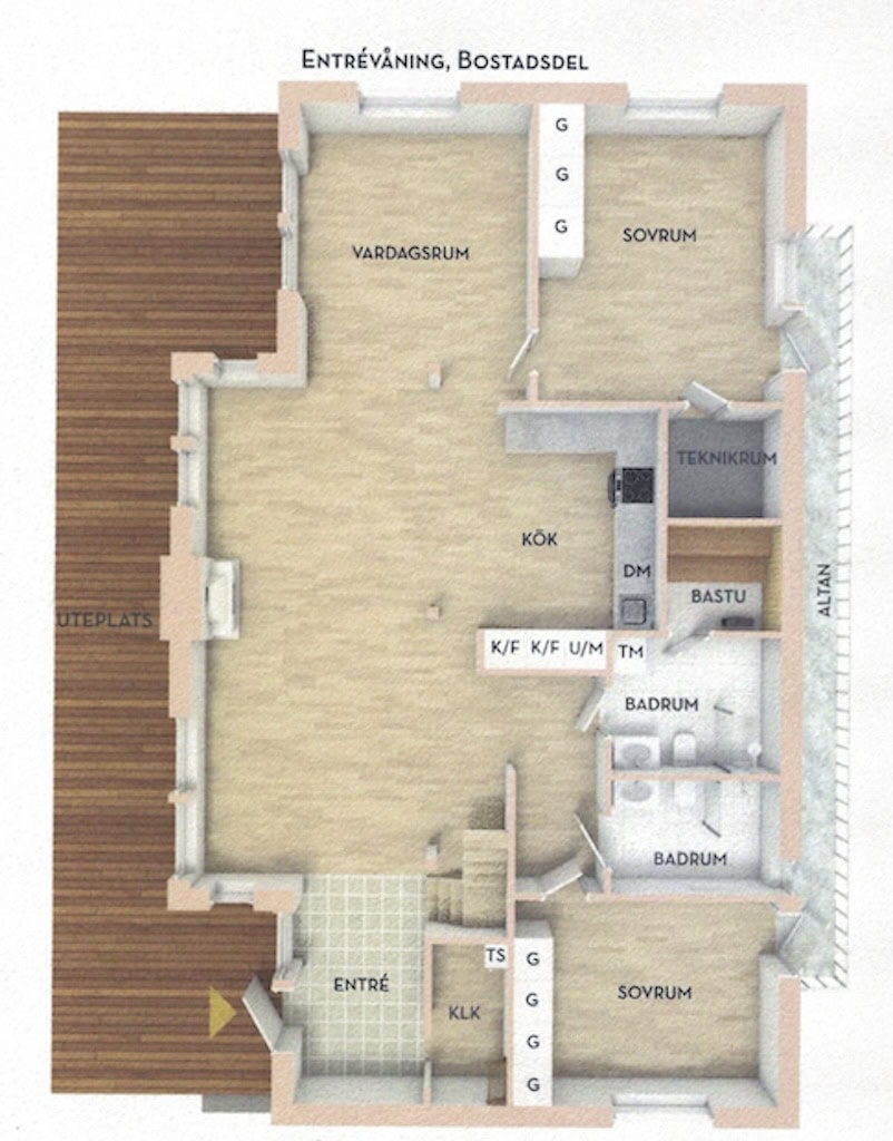 Olarslodgen planskiss entreplan i Sälen