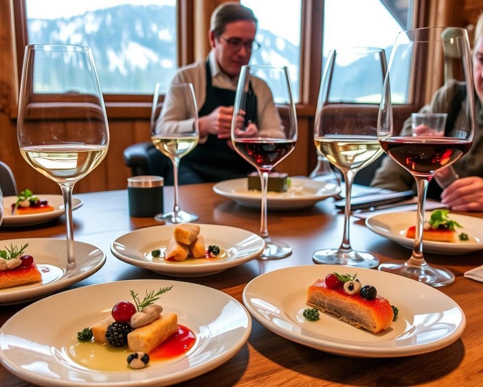 Menu de dégustation avec forfait vin pour un dîner privé dans Sälen