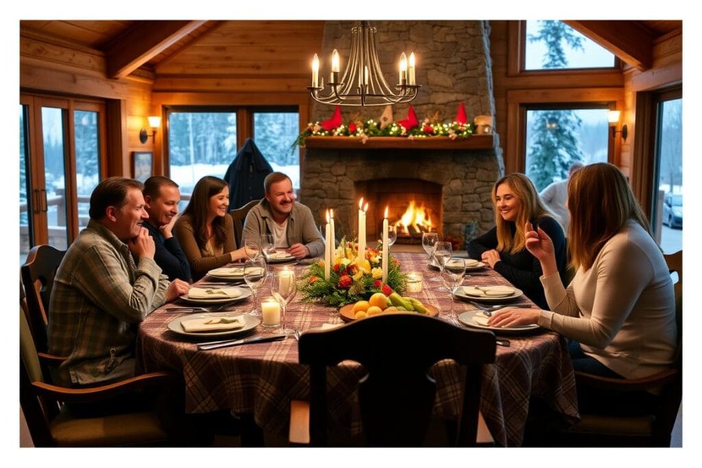 Dîner de bienvenue dans un luxueux chalet de montagne lors de l'anniversaire dans Sälen