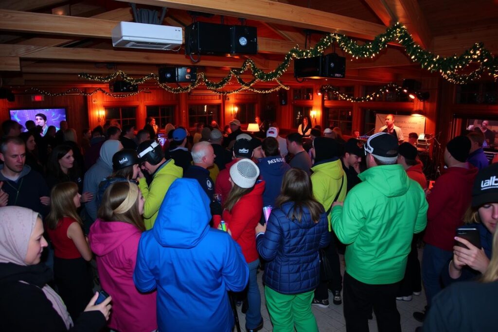 Afterski i Sälen med festande människor