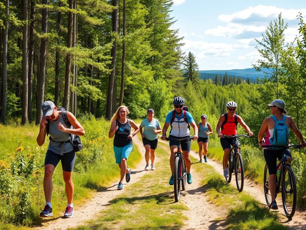 Familjer och motionärer njuter av sommaraktiviteter längs Vasaloppsleden