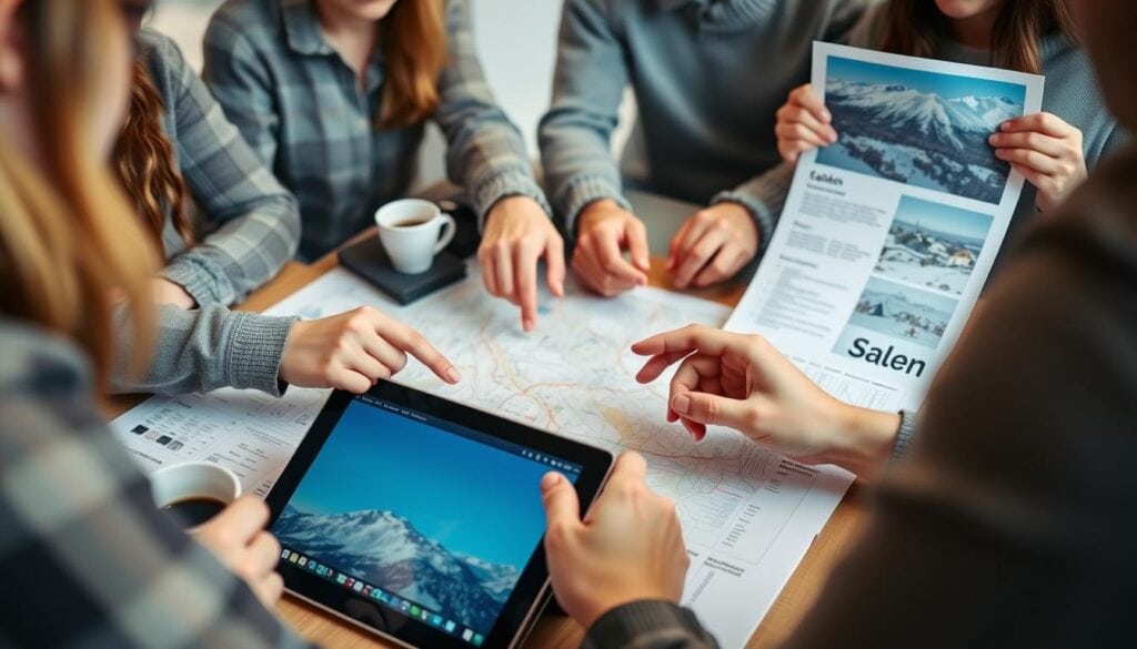 Kompisgäng planerar fjällresa till Sälen tillsammans