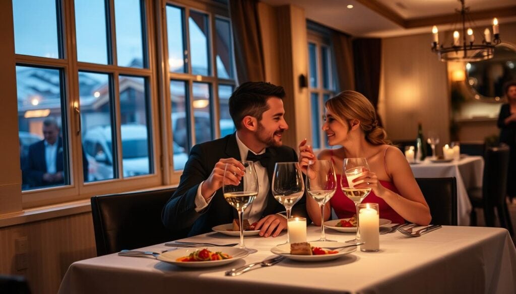 Romantisk middag för två på en restaurang i Sälen