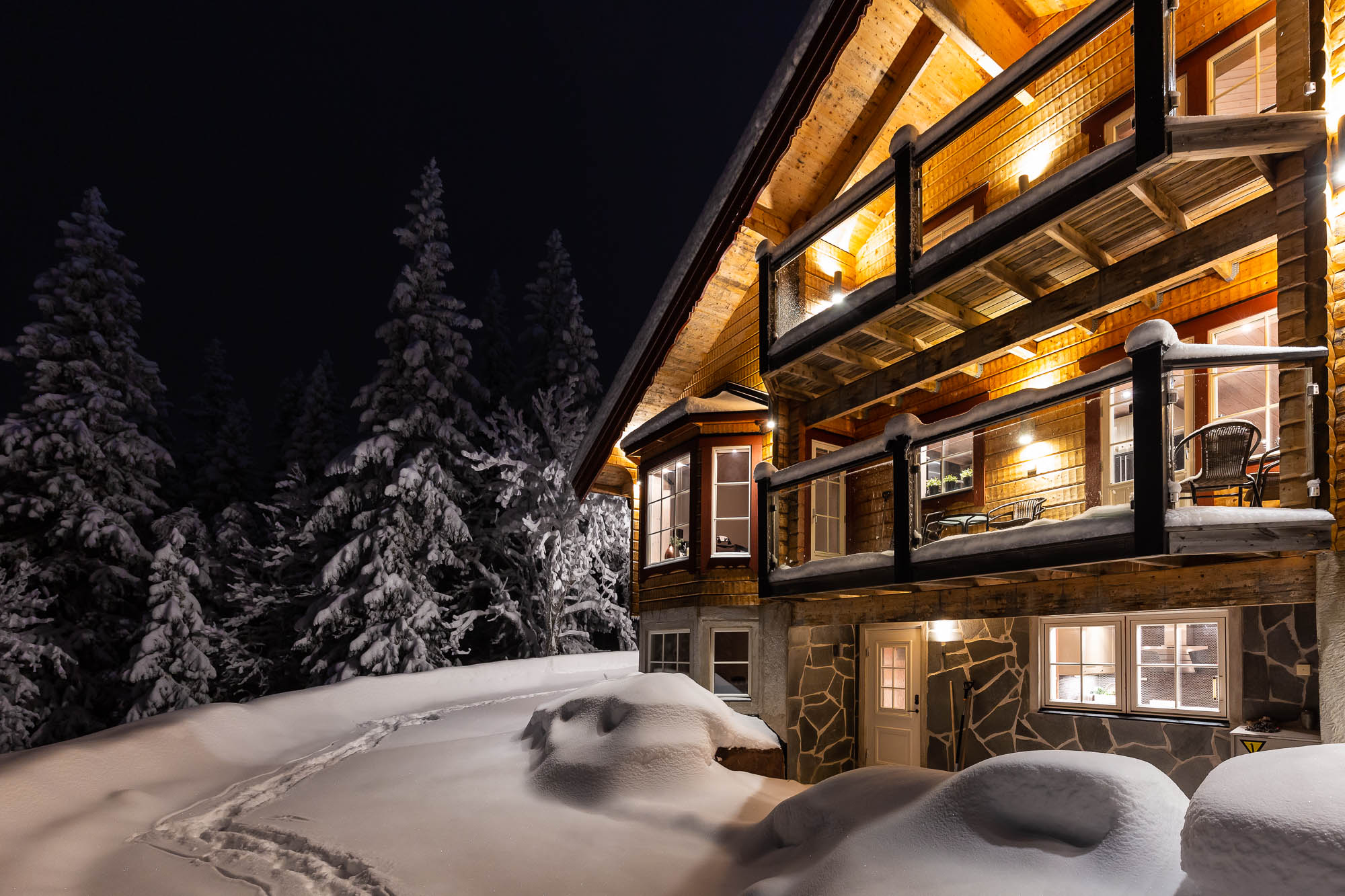 Fasad med belysning Sälengodset